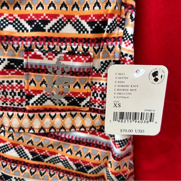 Free People Movement Hot Shot Printed Hooded Layer in Nordic Red Ridge Motif - Picture 6 of 9